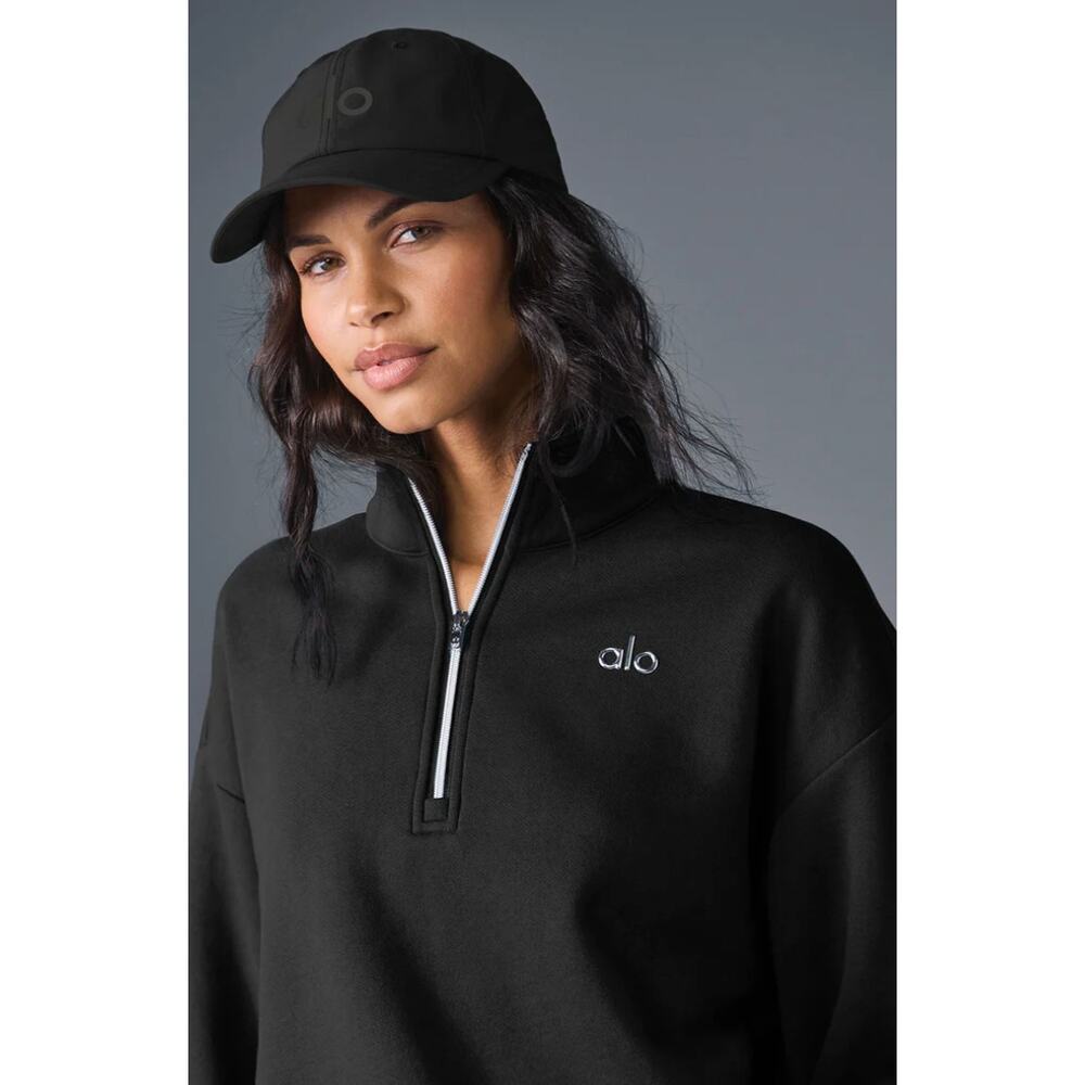 ALO Accolade 1/4 Zip Pullover Black Size Medium NWT - Picture 2 of 4